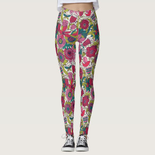 Legging Teste padrão floral brilhante