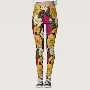 Legging Teste padrão floral elegante