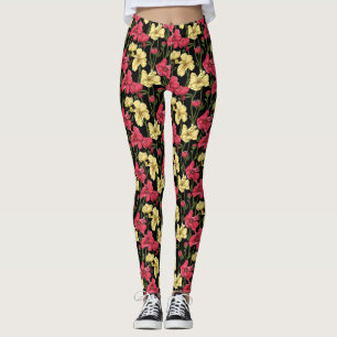 Legging Teste padrão floral elegante 2