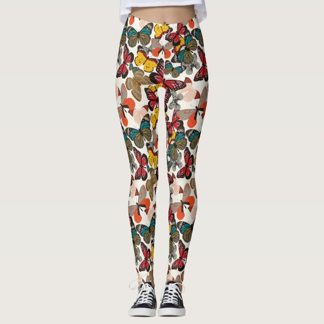 Legging Teste padrão floral retro 7 (Frente)
