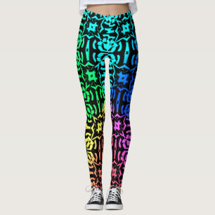 Legging Teste padrão Funky colorido rústico