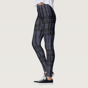 Legging Teste padrão geométrico asteca abstrato do preto