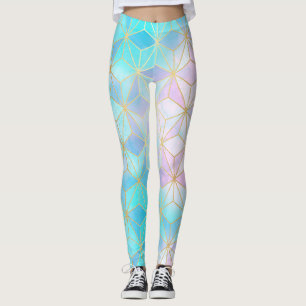 Legging Teste padrão geométrico de vidro iridescente