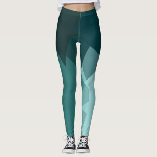 Legging Teste padrão geométrico moderno de turquesa