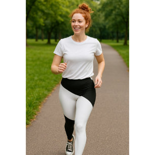 Legging Teste padrão geométrico preto e branco