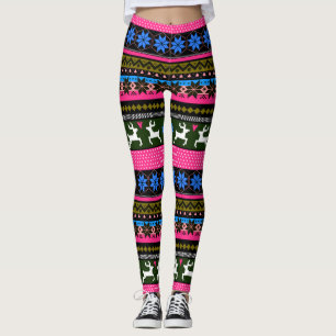Legging teste padrão justo Multi-colorido da ilha