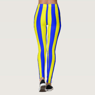 Legging Teste padrão listrado amarelo e azul Coloured