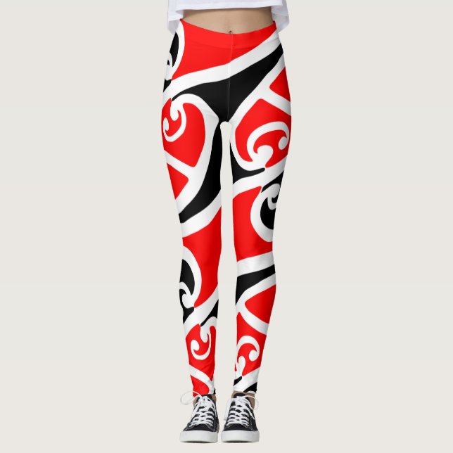 Legging Teste padrão maori 2 de Kowhaiwhai (Frente)