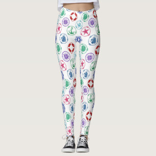 Legging Teste padrão náutico colorido