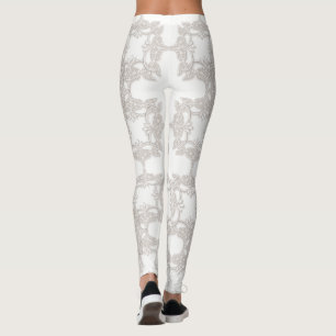 Legging teste padrão retro floral