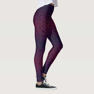 Legging Teste padrão roxo selvagem da pele do impressão