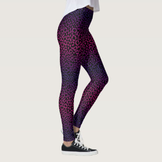 Legging Teste padrão roxo selvagem da pele do impressão do