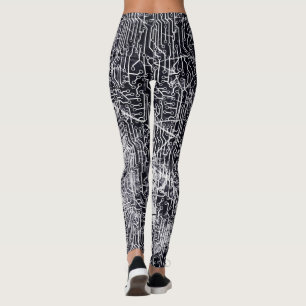 Legging Teste padrão urbano do Grunge do conselho de