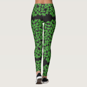 Legging Teste padrão verde do trevo do Dia de São Patrí