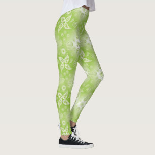 Legging Teste padrão verde do verão de Paisley