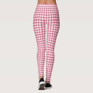 Legging Teste padrão verificado do guingão da framboesa