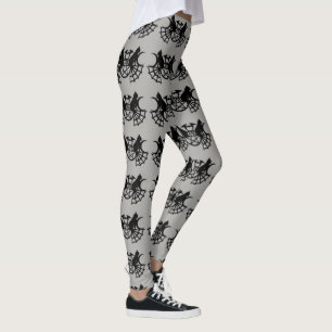 Legging Testemunha de Lua Negra de Gato Negro executando c