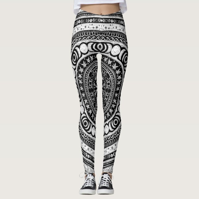 Legging Testemunha de Lua Tripla de Mandala (Frente)