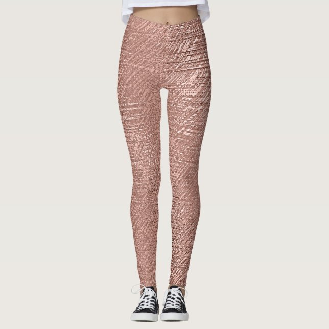 Legging Têxteis em Rosa Dourados (Frente)