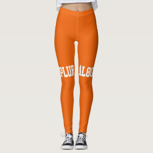 Legging Texto branco a laranja moderno
