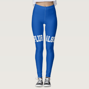 Legging Texto branco azul na moda