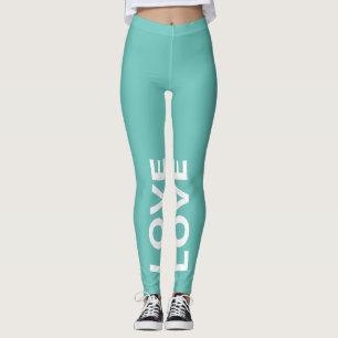 Legging Texto Clássico Monocromático de Teal Leve