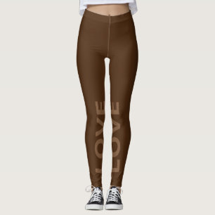 Legging Texto Clássico Monocromático do Amor Castanho
