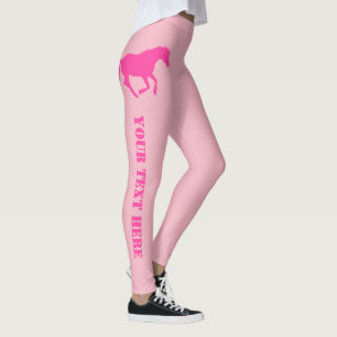 Legging Texto cor-de-rosa do costume do cavalo ou do pône