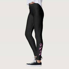Legging Texto Cor-de-rosa Legal preto único