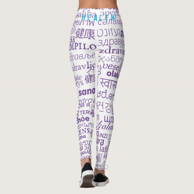 Legging Texto de Funcionamento Leguminosas Brancas Roxas o (Verso)