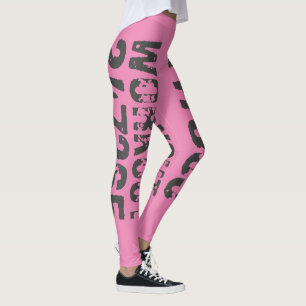 Legging Texto desgastado e riscado Treino 247365 rosa