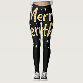 Legging Texto "Feliz tudo" da literia a preto