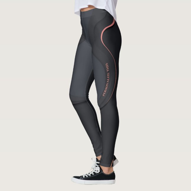 Legging Texto Geométrico Preto branco (Esquerda)
