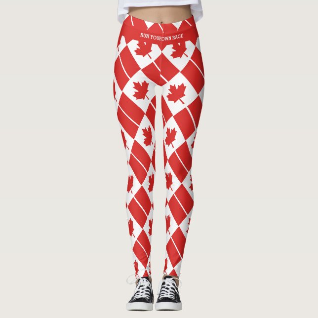 Legging Texto Personalizado CANADÁ EXECUTE SEU PRÓPRIO Sin (Frente)