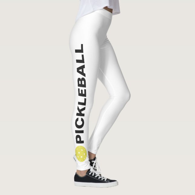 Legging Texto Personalizado da Bola Amarela legal de Leggi (Direita)