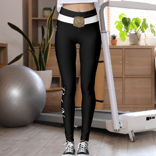 Legging Texto Personalizado de Amante de Animais Preto e B