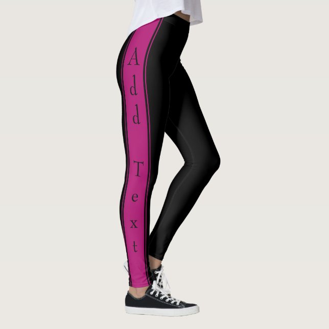 Legging Texto Personalizado de Legendas de Faixa Lateral - (Direita)
