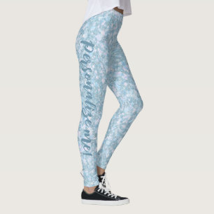 Legging TEXTO PERSONALIZADO DO Lago de inverno Leve Aqua A