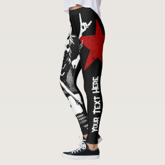 Legging Texto personalizado do Punk Rock 90 Grunge Street