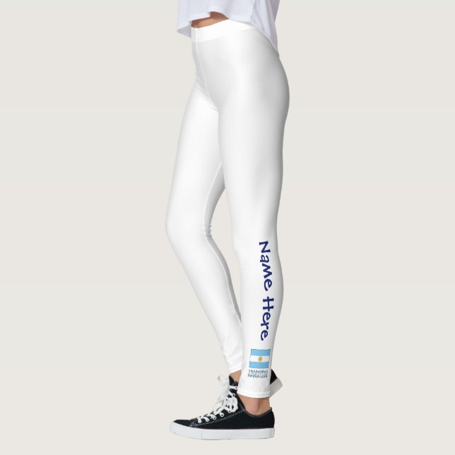 Legging Texto Personalizado do Sinalizador Argentina Argen (Esquerda)