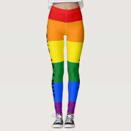 Legging Texto Personalizado do Sinalizador Orgulho gay do