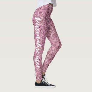 Legging TEXTO PERSONALIZADO Glitter Sand Sand Rosa Glam