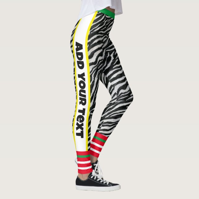 Legging Texto personalizado l design moderno Impressão ani (Direita)