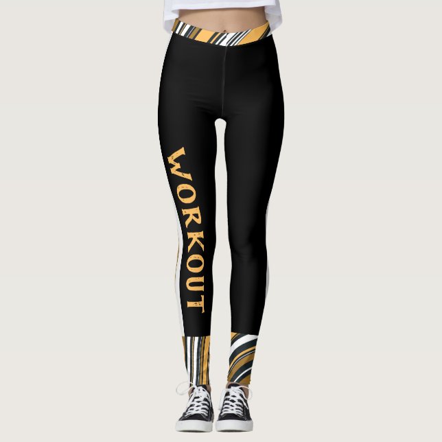 Legging Texto personalizado l padrão de Abstrato l Workout (Frente)