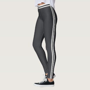 Legging Texto Personalizado Listras Fofas Neutras Athleisu