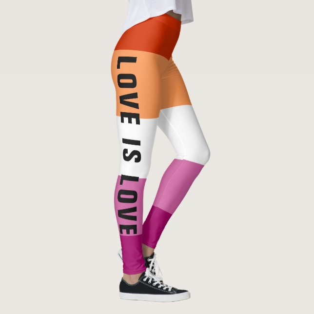 Legging Texto Personalizado Sinalizador do Orgulho LGBT LG (Direita)