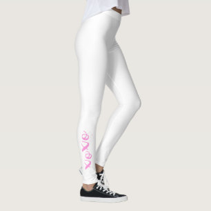 Legging Texto Rosa Legal Branco Único do xoxo
