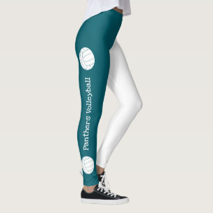 Legging texto vertical ANY cor nome da equipe de volei