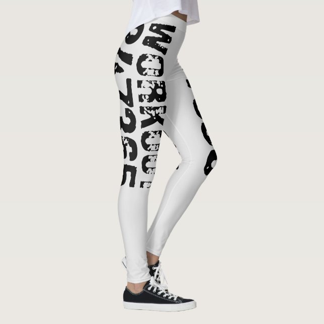 Legging Texto vestido e arranhado Workout 247365 preto (Direita)