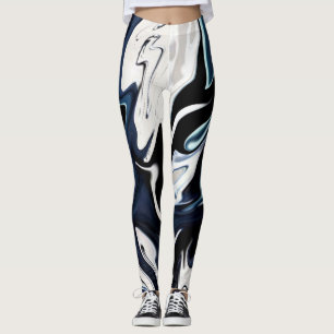 Legging textura Abstrato elegante do fluxo líquido de má